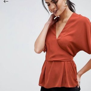 ASOS design wrap top with kimono sleeves